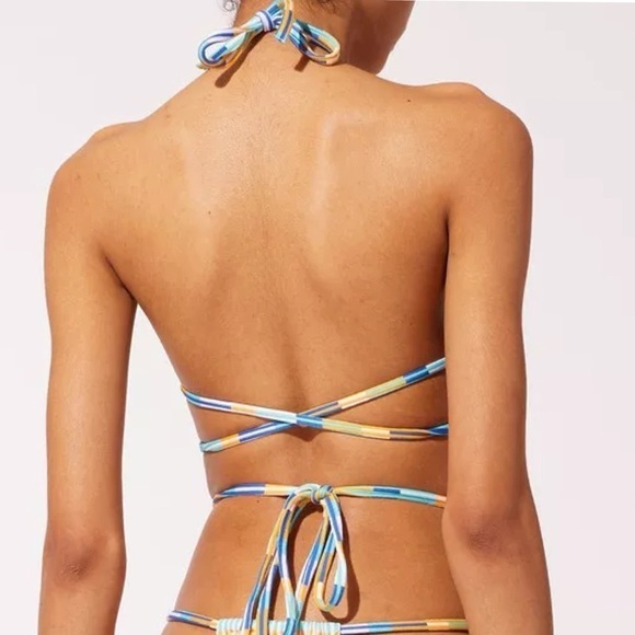 SOLID & STRIPED RAINE TECHNICOLOR MOSAIC EXTRA SMALL HALTER TRIANGLE BIKINI TOP - Picture 2 of 13